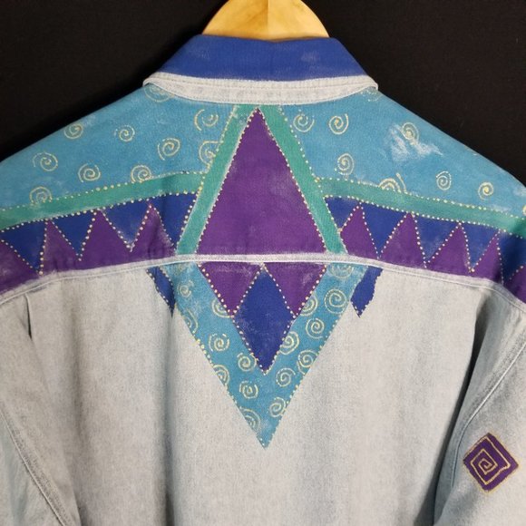 VINTAGE 90s Oversized Denim Button Down L / XL - Picture 8 of 13